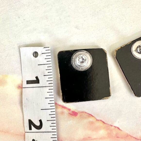 Square Christmas post earrings - Picture 4 of 7